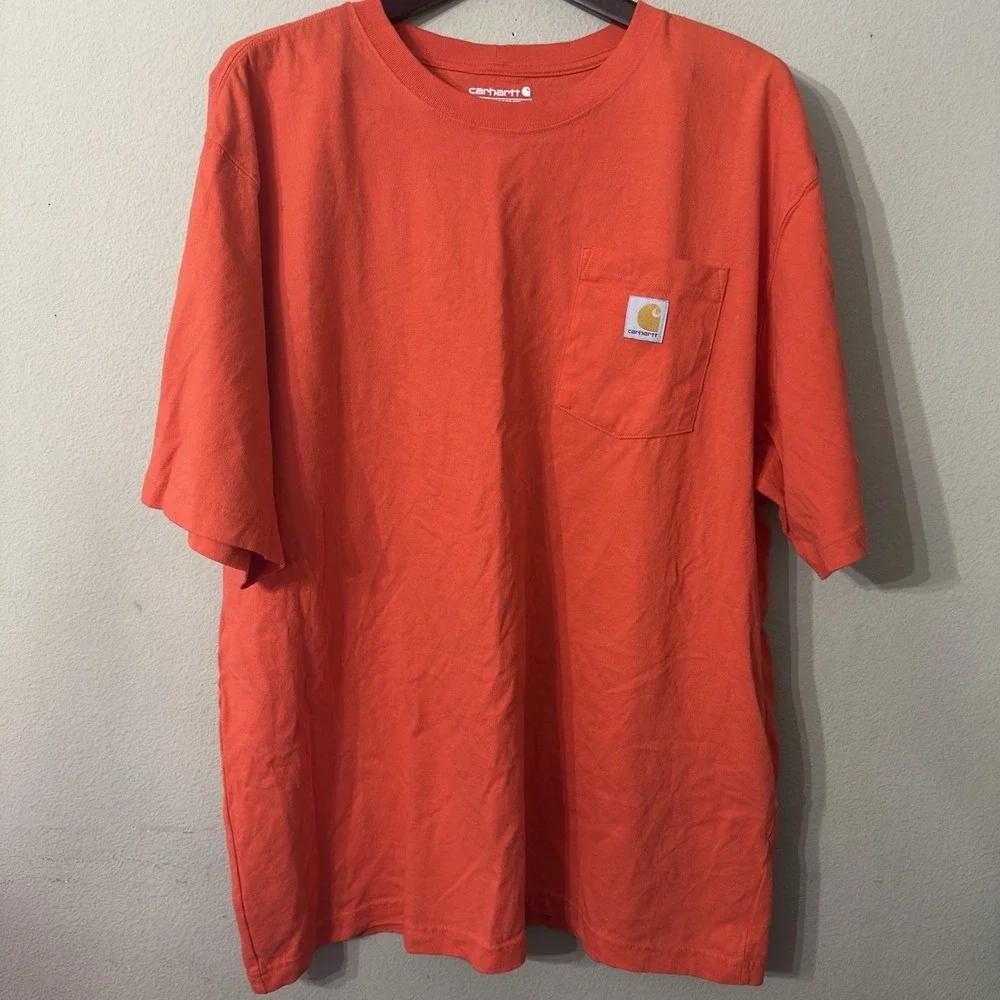Carhartt K87‎ Loose Fit Short Sleeve Heavy Weight Pocket T Shirt Xl Orange